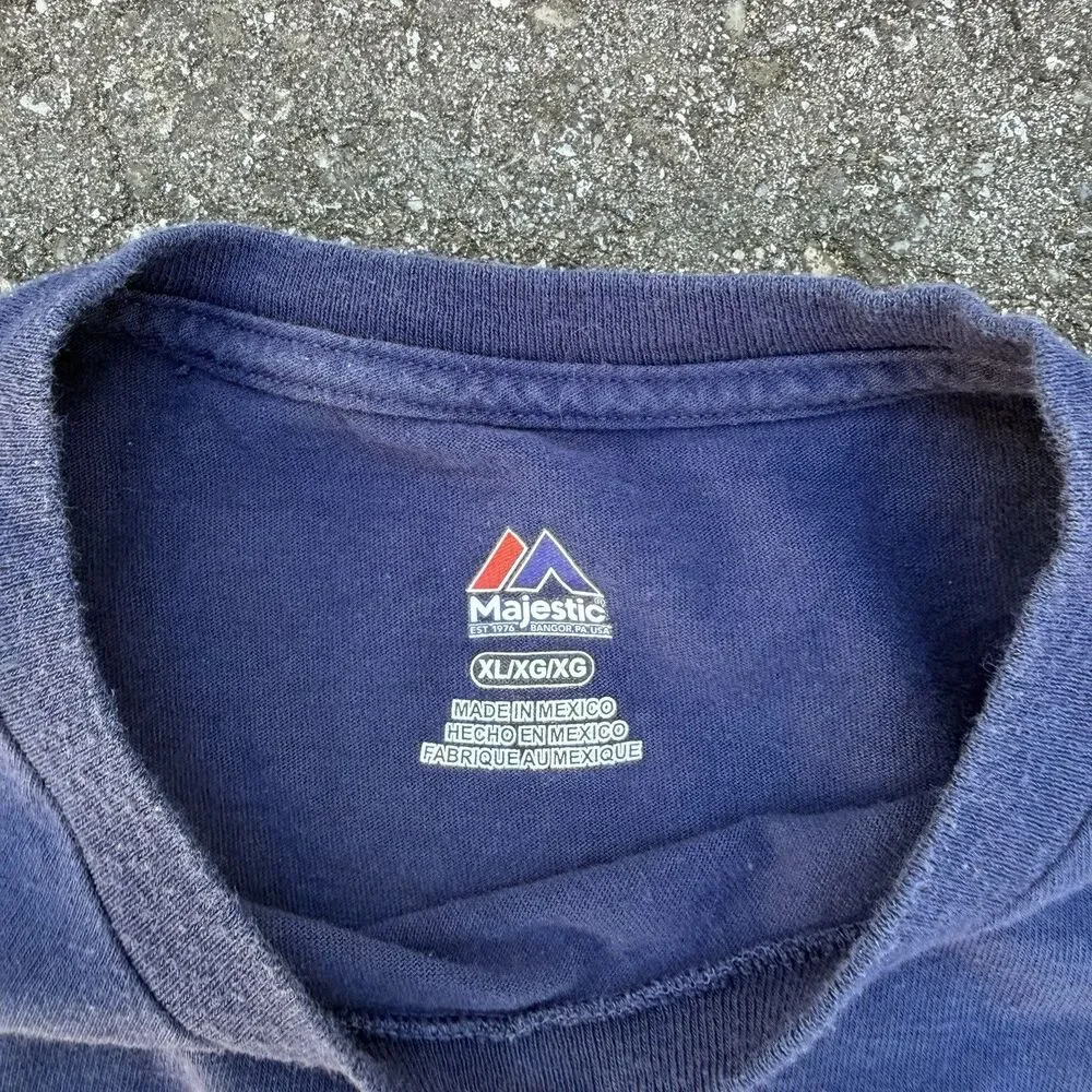 Majestic Boston Red Sox MLB Baseball Shirt XL Blue Navy Made in Mexico